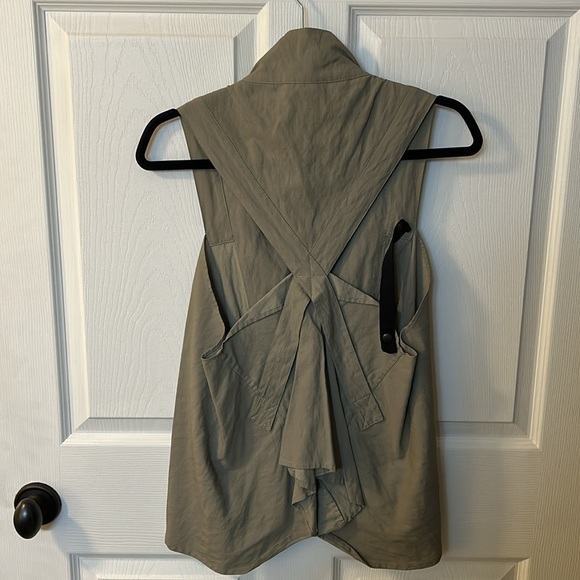 Sarah Pacini Olive Sleeveless Draped Top — Size 8–10 (SP 2) - Picture 2 of 14